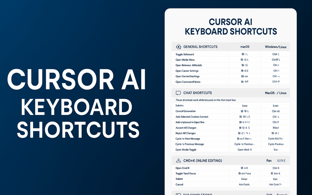 Cursor AI Keyboard Shortcut Cheat Sheet – Supercharging Development with Cursor AI and Visual Studio