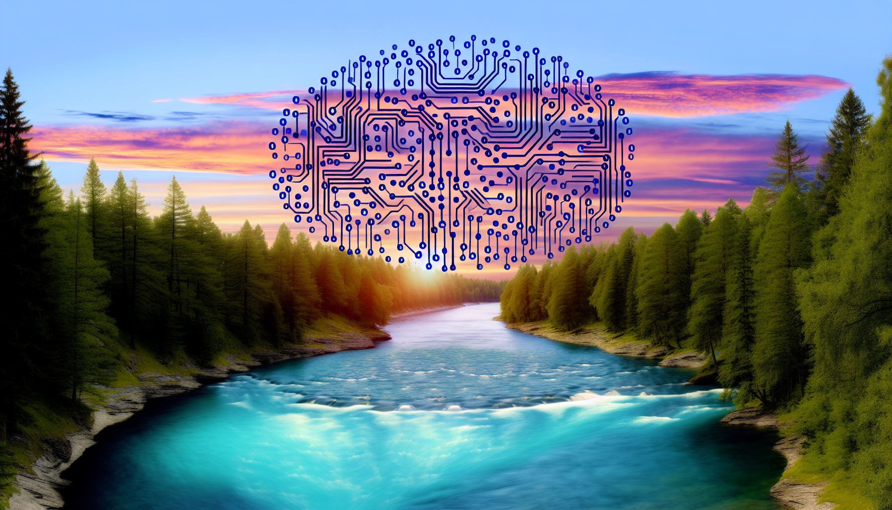 nature landscape photo related to AI genertaed content, with ZERO words in the image